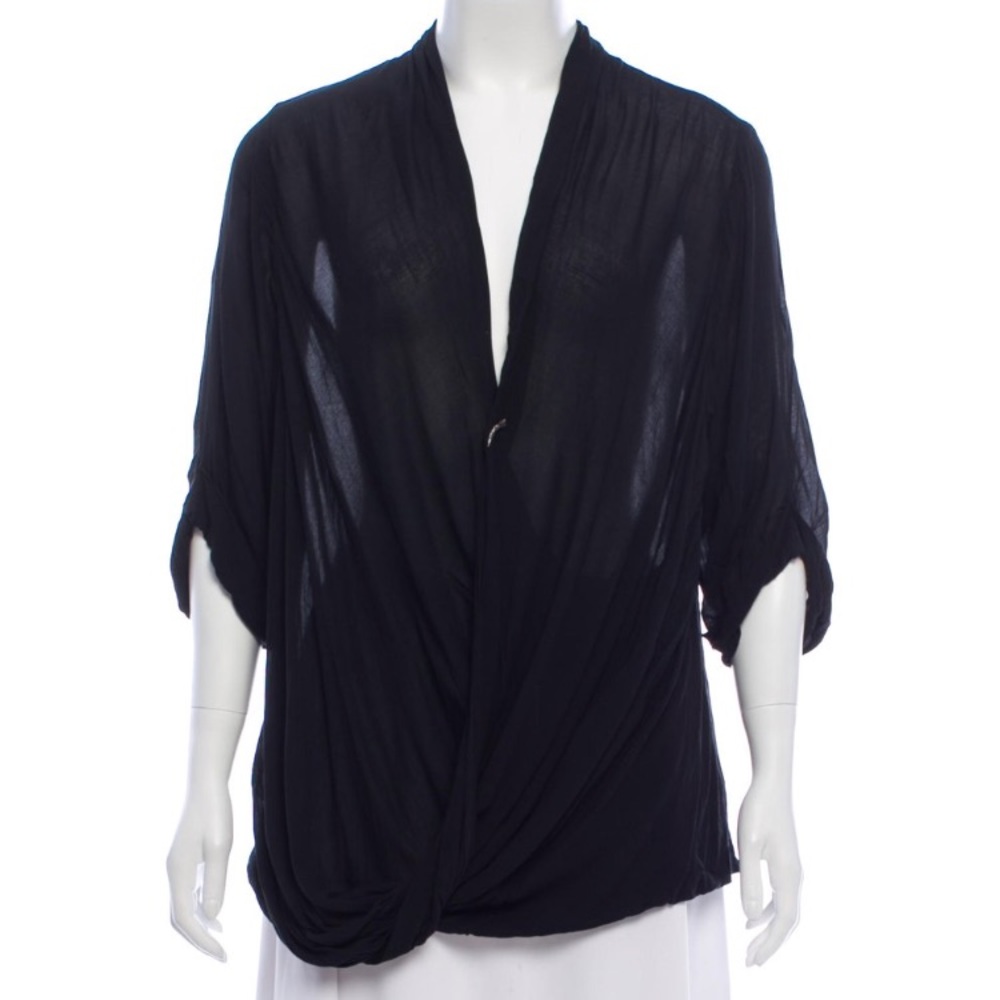 Helmut Lang black drape top